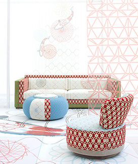 Canapé Sushi collection, MOROSO. Claude Cartier décoration architecte d'intérieur à Lyon.