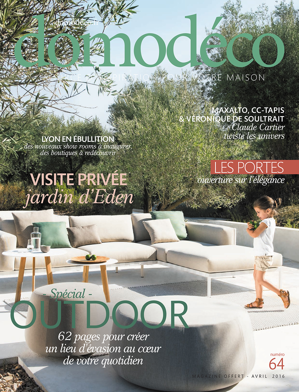 Parution presse DOMODECO 2016 Claude Cartier décoration architecte d'intérieur à Lyon.