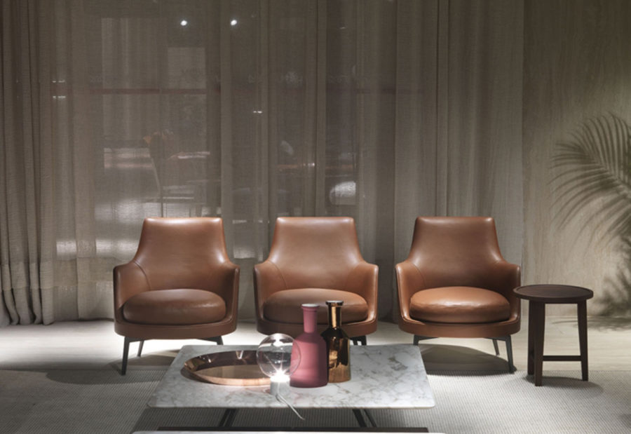 Claude Cartier décoration architecte d'intérieur Lyon, Fauteuil Guscio de la marque Flexform