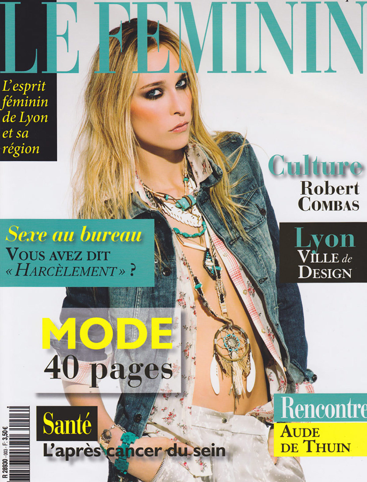 Parution presse LE FÉMININ 2012 Claude Cartier décoration architecte d'intérieur à Lyon.