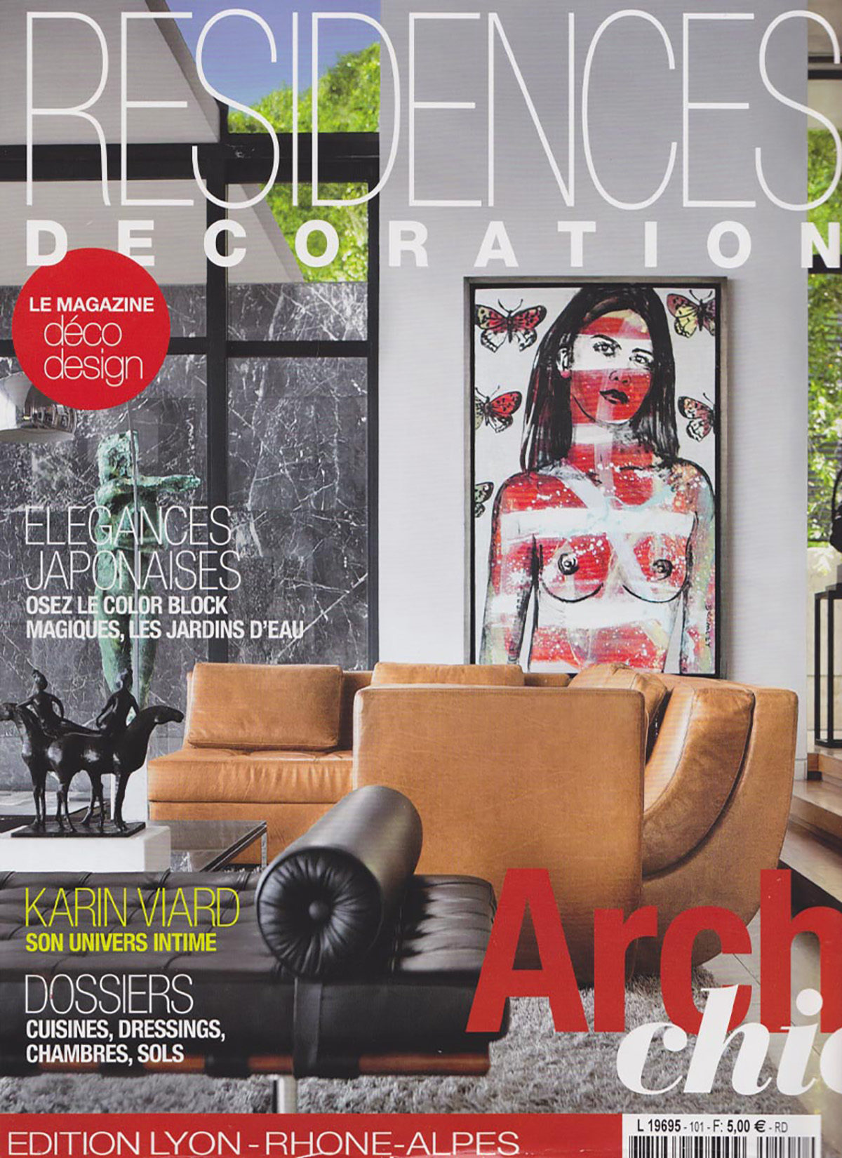 Parution presse RESIDENCES DÉCORATION 2012 Claude Cartier décoration architecte d'intérieur à Lyon.