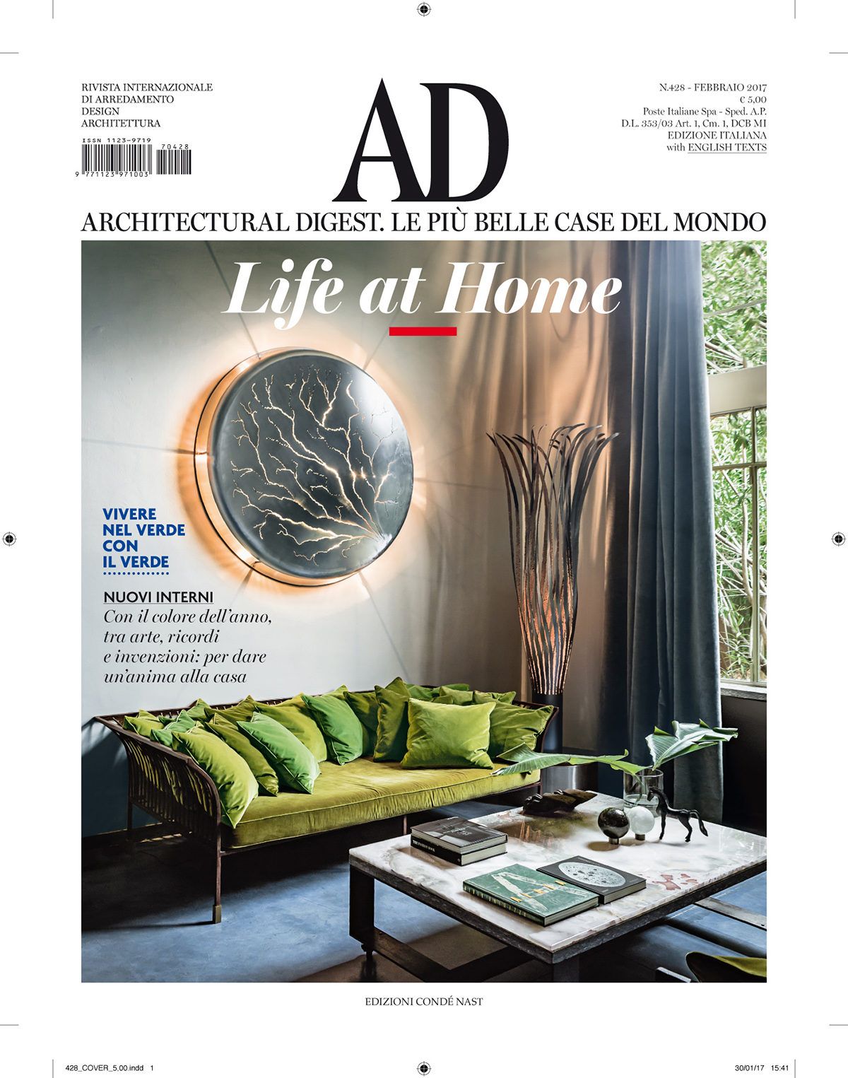 Parution presse AD ITALIA 2017 Claude Cartier décoration architecte d'intérieur à Lyon.