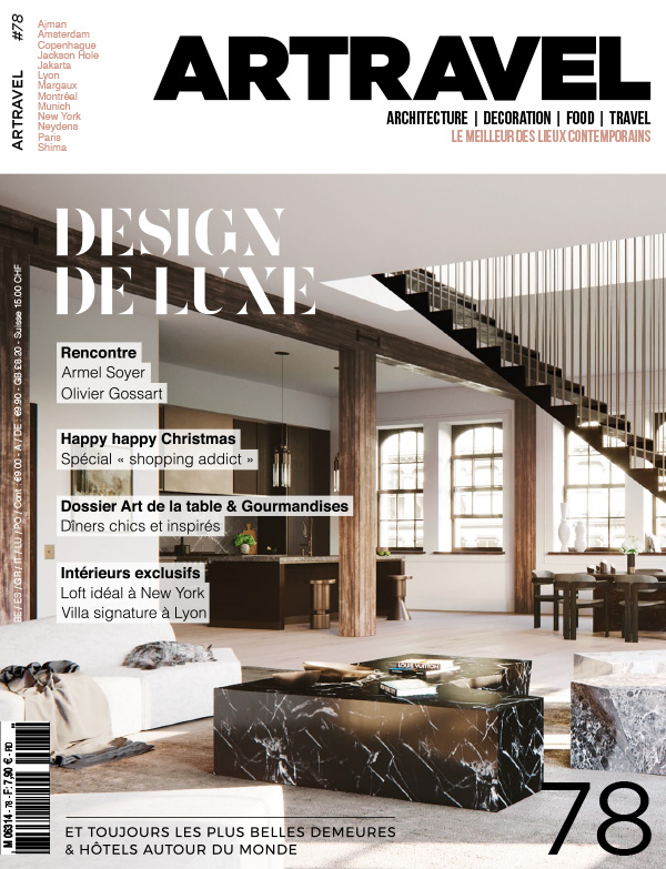 Parution presse ART TRAVEL 2017 Claude Cartier décoration architecte d'intérieur à Lyon.