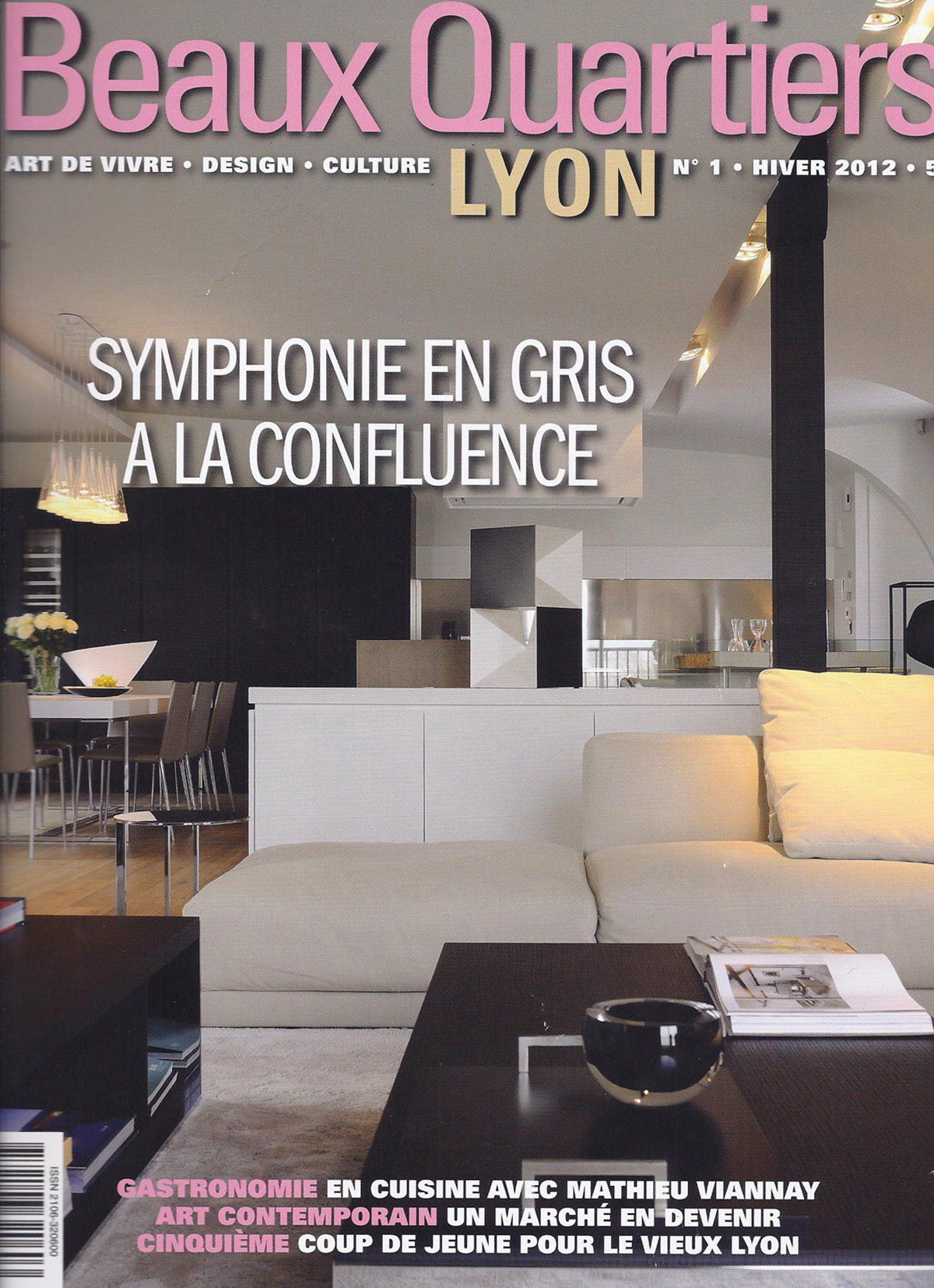 Parution presse BEAUX QUARTIERS 2012 Claude Cartier décoration architecte d'intérieur à Lyon.