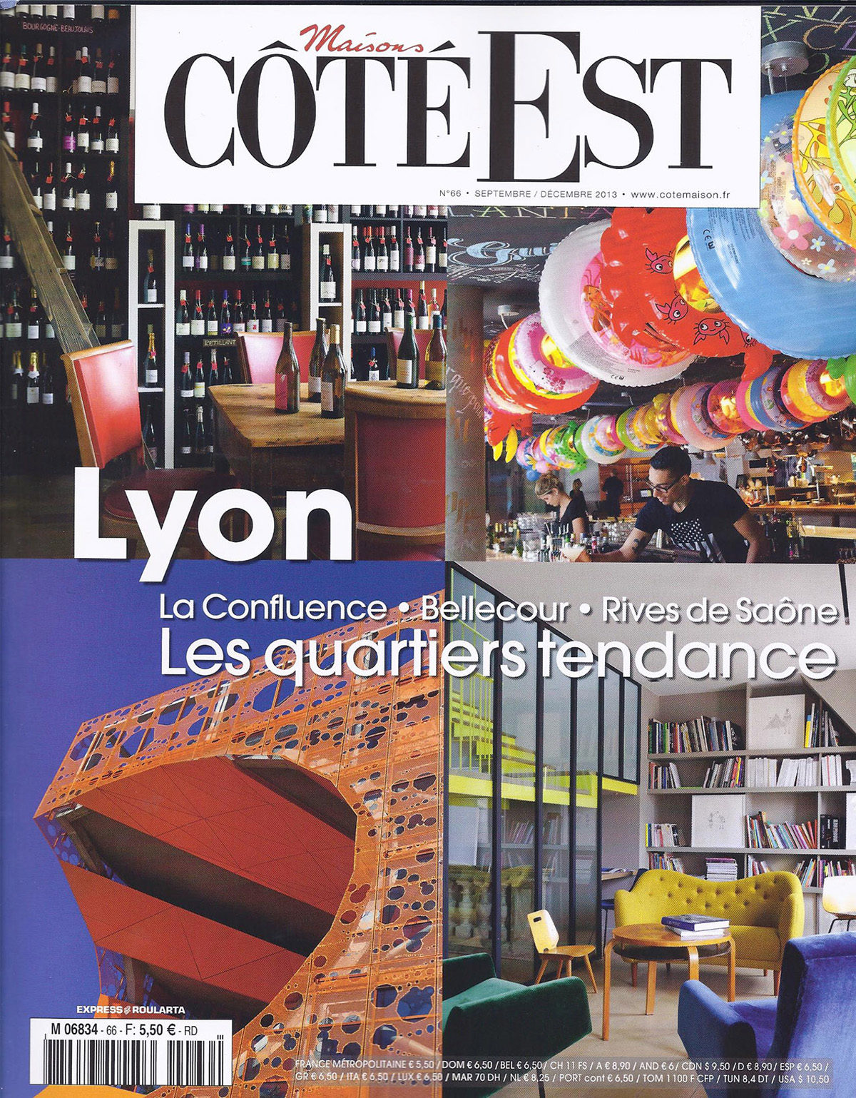 Parution presse COTE EST 2013 Claude Cartier décoration architecte d'intérieur à Lyon.