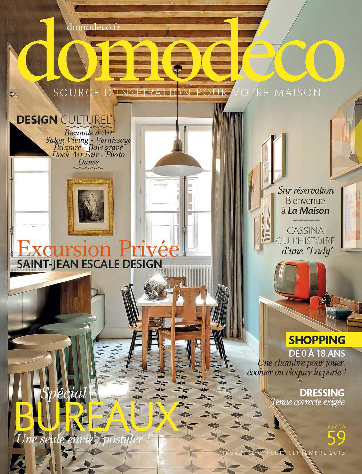 Parution presse DOMODECO 2015 Claude Cartier décoration architecte d'intérieur à Lyon.