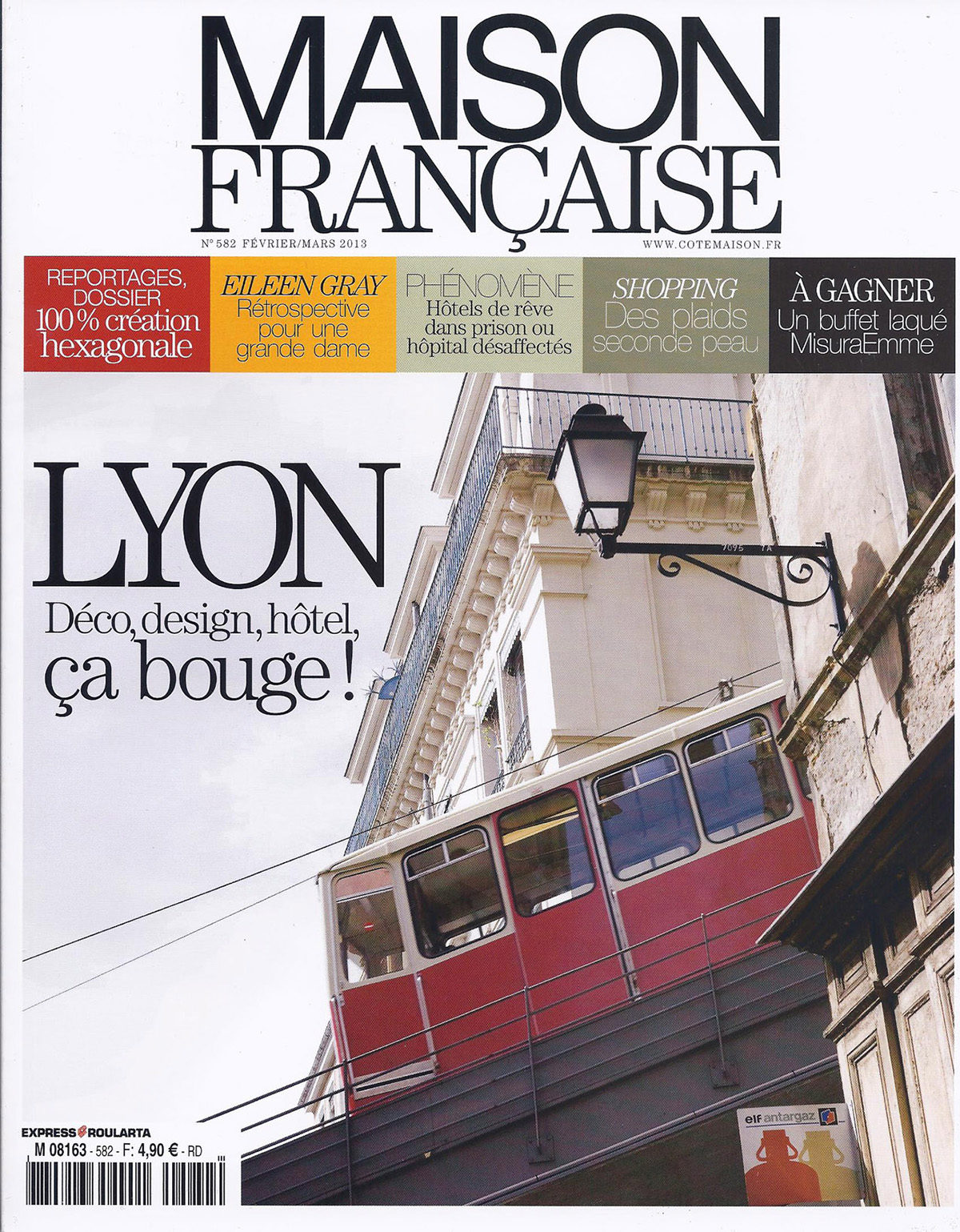 Parution presse MAISON FRANÇAISE 2013 Claude Cartier décoration architecte d'intérieur à Lyon.