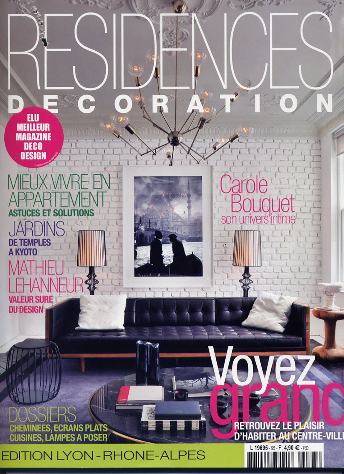 Parution presse résidences décoration 2011 Claude Cartier décoration architecte d'intérieur à Lyon.