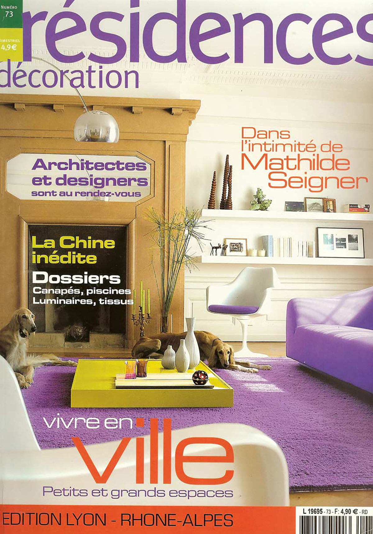 Parution presse RÉSIDENCES DÉCORATION 2007 Claude Cartier décoration architecte d'intérieur à Lyon.