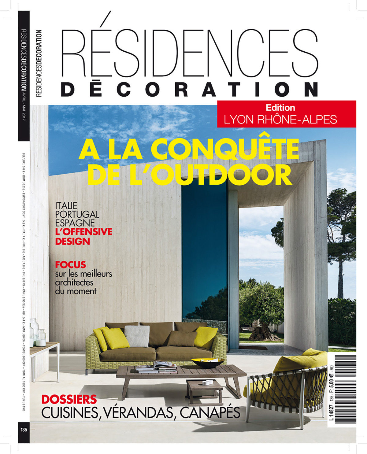 Parution presse Résidences Décoration 2017 Claude Cartier décoration architecte d'intérieur à Lyon.